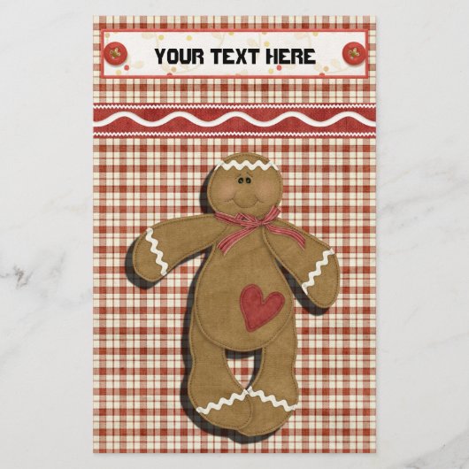 ジンジャーブレッドホリデーズレシピバインダーディバイダー 便箋 (正面)