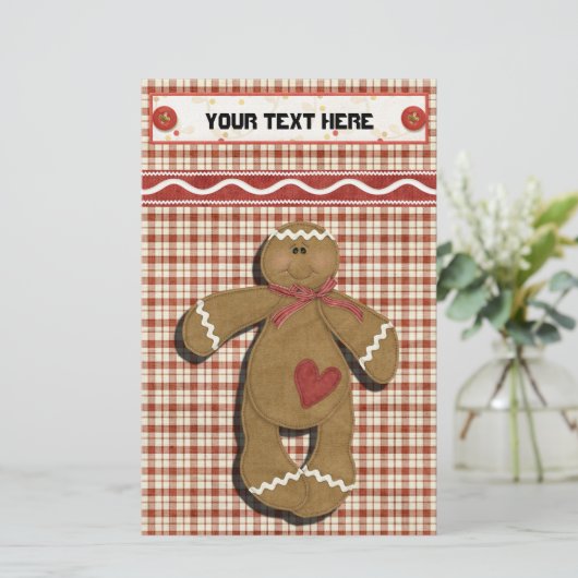 ジンジャーブレッドホリデーズレシピバインダーディバイダー 便箋 (スタンド正面)