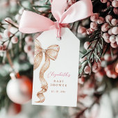 ジンジャーブレッドボウベビーシャワーメッセージカード ギフトタグ