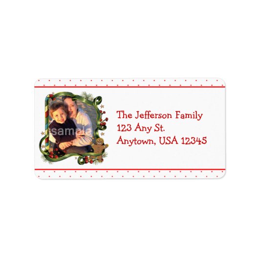 ジンジャーブレッドボーイフォト住所 シール (正面)