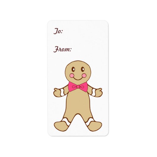 ジンジャーブレッドボーイ ギフトタグ ラベル (正面)