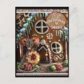 ジンジャーブレッドマウスの甘いクリスマス シーズンポストカード (正面)