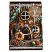 ジンジャーブレッドマウスの甘いクリスマス ミディアムペーパーバッグ (裏面)