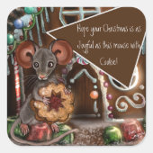 ジンジャーブレッドマウスクリスマス スクエアシール (正面)