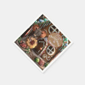 ジンジャーブレッドマウスクリスマス スタンダードカクテルナプキン (角)