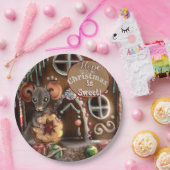 ジンジャーブレッドマウスクリスマス ペーパープレート (パーティー)