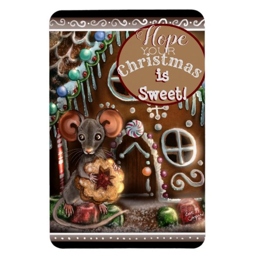 ジンジャーブレッドマウスクリスマス マグネット (縦)