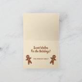 ジンジャーブレッドマンおもしろいクッキーホリデーフォールディングカード シーズンカード (内部)