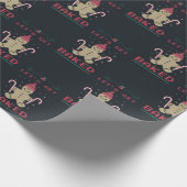 ジンジャーブレッドマンおもしろいクリスマスパターン ラッピングペーパー (角)