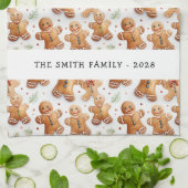 ジンジャーブレッドマンおもしろいノベルティオールオーバープリント キッチンタオル (折り畳み)