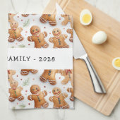 ジンジャーブレッドマンおもしろいノベルティオールオーバープリント キッチンタオル (四つ折り)