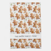 ジンジャーブレッドマンおもしろいノベルティオールオーバープリント キッチンタオル (縦)