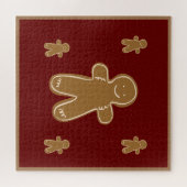 ジンジャーブレッドマンおもしろいホリデークリスマス ジグソーパズル (横)