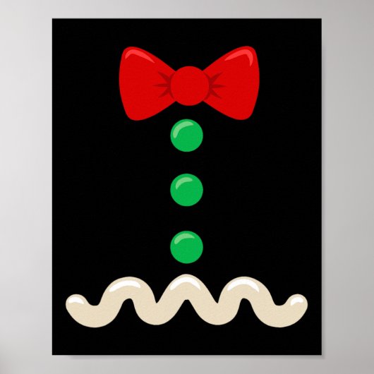 ジンジャーブレッドマンおもしろい衣装クリスマスクリスマスメンズW ポスター (正面)