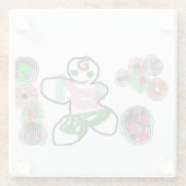 ジンジャーブレッドマンおもしろい ガラスコースター (裏面)