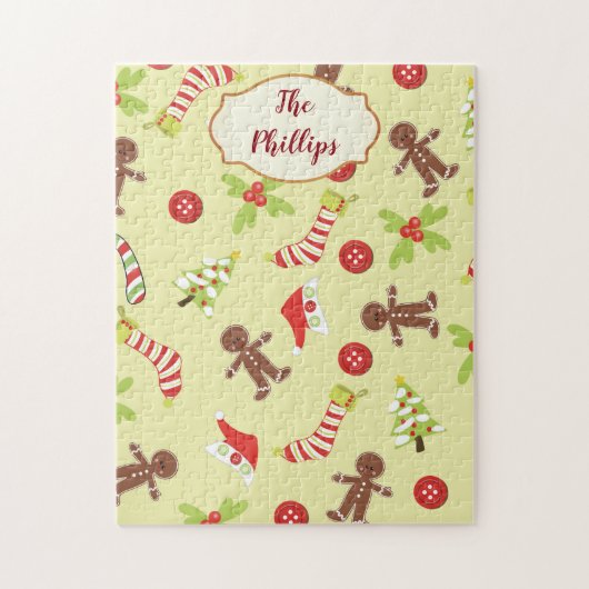 ジンジャーブレッドマンおもしろい ジグソーパズル (縦)