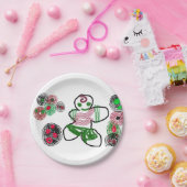 ジンジャーブレッドマンおもしろい ペーパープレート (パーティー)