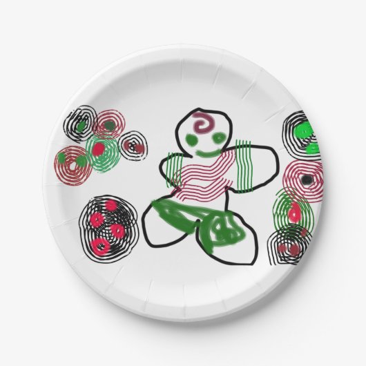 ジンジャーブレッドマンおもしろい ペーパープレート (正面)