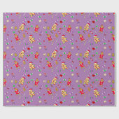 ジンジャーブレッドマンお洒落とクリスマスキャンディ ラッピングペーパー (フラット)