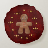 ジンジャーブレッドマンお洒落クリスマス ラウンドクッション (裏面)