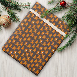 ジンジャーブレッドマンかわいい素朴クリスマスホリデー ラッピングペーパー