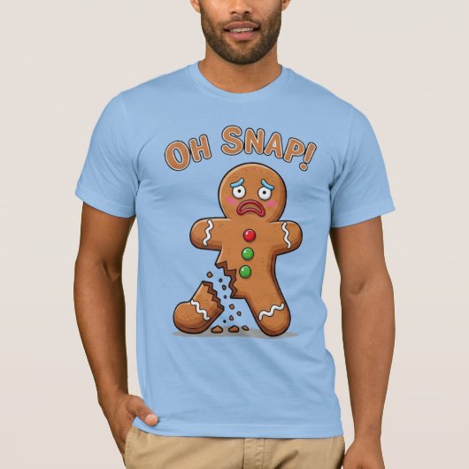 ジンジャーブレッドマンがついに壊れた 面白いクリスマス Tシャツ (正面)
