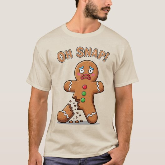 ジンジャーブレッドマンがついに壊れた 面白いクリスマス Tシャツ (正面)