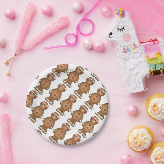 ジンジャーブレッドマンが付いているカスタムな紙皿 ペーパープレート (パーティー)