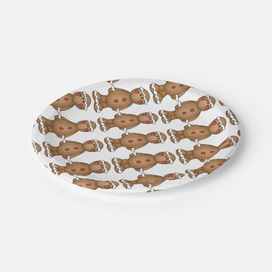 ジンジャーブレッドマンが付いているカスタムな紙皿 ペーパープレート (アングル)