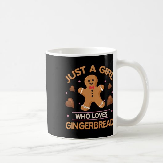 ジンジャーブレッドマンが好きな女の子 楽しいクリスマス コーヒーマグカップ (右)
