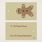 ジンジャーブレッドマンつるラベル又はギフトラベル (正面&裏面)