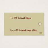 ジンジャーブレッドマンつるラベル又はギフトラベル (裏面)