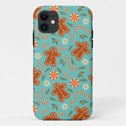 ジンジャーブレッドマンとキャンディーの柄 Case-Mate iPhoneケース (裏面)
