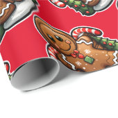 ジンジャーブレッドマンとキャンディー ラッピングペーパー (ロールコーナー)