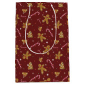 ジンジャーブレッドマンとクリスマスのクッキー ミディアムペーパーバッグ (正面)