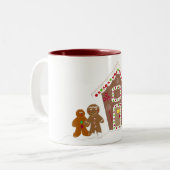 ジンジャーブレッドマンとジンジャーブレッドハウス ツートーンマグカップ (正面左)