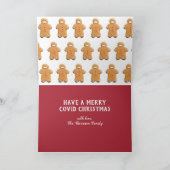 ジンジャーブレッドマンとマスク|折り畳み式ホリデーカード シーズンカード (内部)