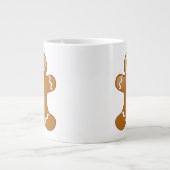 ジンジャーブレッドマンとライムグリーン認識度リボン ジャンボコーヒーマグカップ (正面)