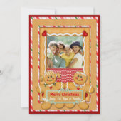 ジンジャーブレッドマンと女性の挨拶 シーズンカード (正面)