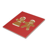 ジンジャーブレッドマンと女性オンレッド タイル (側面)