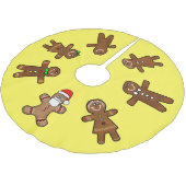 ジンジャーブレッドマンと女性クリスマスツリースカート ブラッシュドポリエステルツリースカート (アングル)