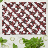 ジンジャーブレッドマンと女性 キッチンタオル (折り畳み)