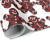 ジンジャーブレッドマンと女性 ラッピングペーパー (ロールコーナー)