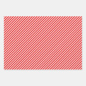 ジンジャーブレッドマンと緑と赤のストライプのクリスマス ラッピングペーパーシート (正面2)