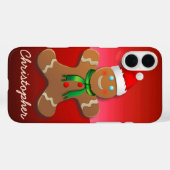 ジンジャーブレッドマンと赤クリスマス帽子 Case-Mate iPhoneケース (裏面 (横))