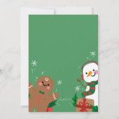 ジンジャーブレッドマンと雪だるま 招待状 (裏面)