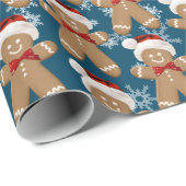 ジンジャーブレッドマンと雪片 ラッピングペーパー (ロールコーナー)