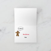 ジンジャーブレッドマンにおもしろい傷のクリスマスカード カード (内部)