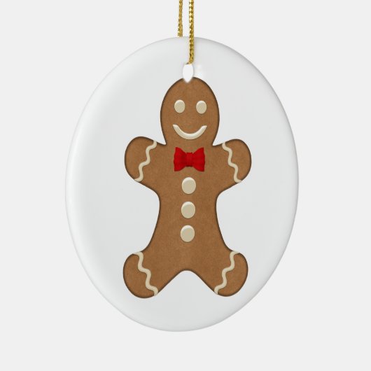 ジンジャーブレッドマンのクッキーのクリスマスの休日のオーナメント セラミックオーナメント (右)
