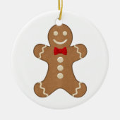 ジンジャーブレッドマンのクッキーのクリスマスの休日のオーナメント セラミックオーナメント (正面)
